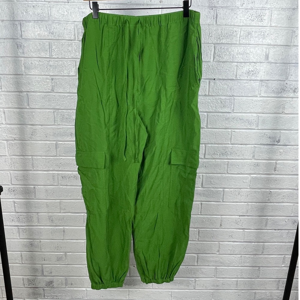 Anthropologie Green Cargo Jogger Pants Womens L Streetwear‎ Casual Minimalist